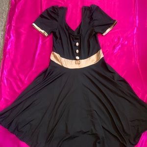 Black and gold spandex dress by F.Z.Y size M